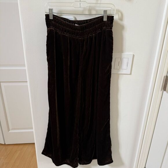 Anthropologie The Somerset Wide Leg Pants Velvet Edition in Brown M NWT - Picture 5 of 15